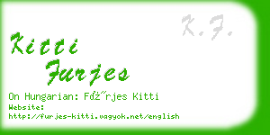 kitti furjes business card